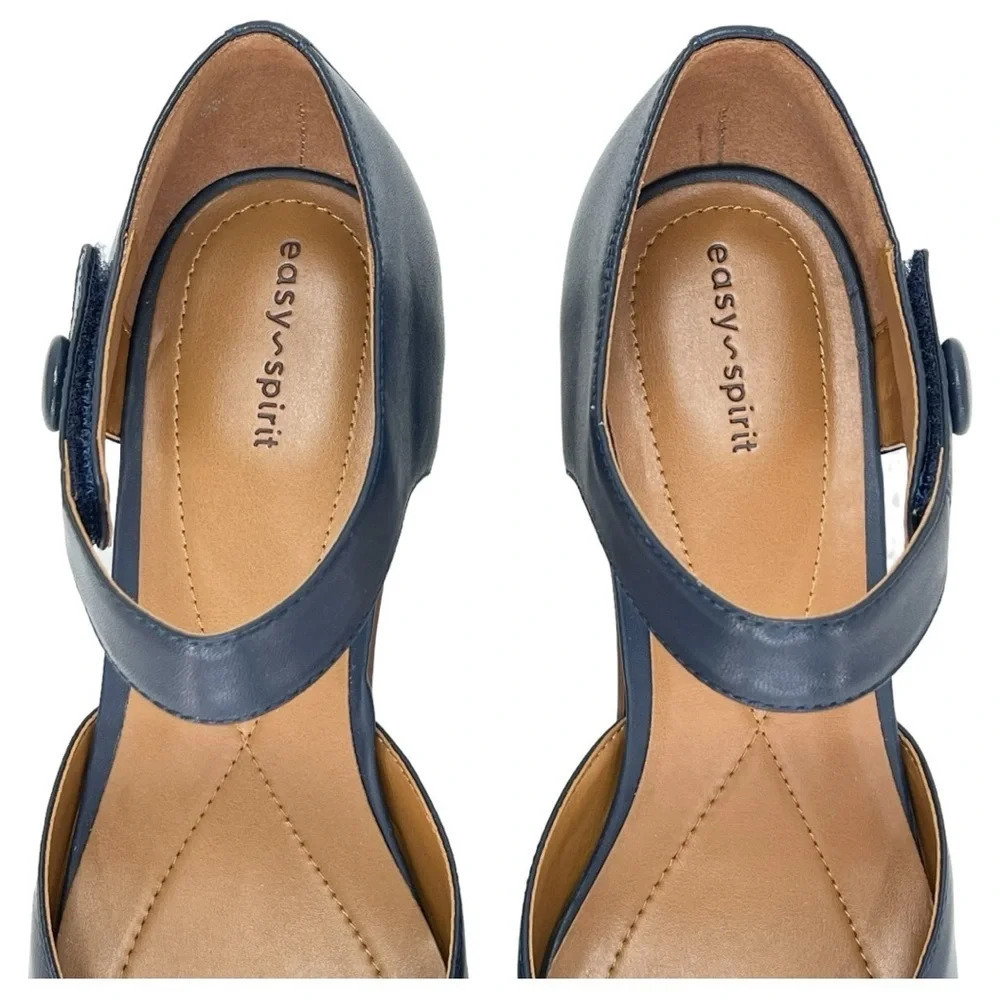 Easy Spirit Clarice Dark Blue Leather Womens Heels Size 10M - Picture 8 of 16